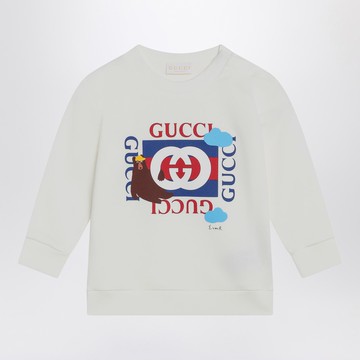 White sweatshirt with logo print
