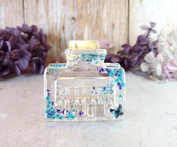 藍與紫蕾絲花幻彩鯊魚夾