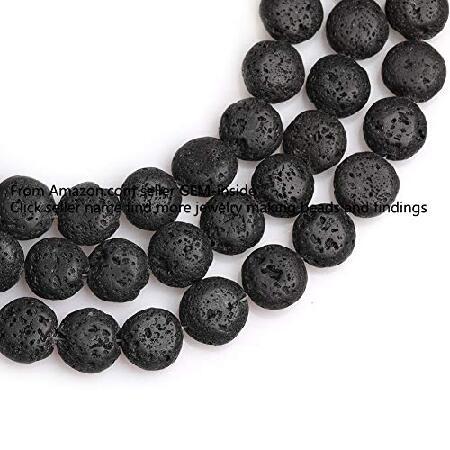 GEM-Inside Black Lava Rock Gemstone Loose Natural 12mm Spacer Beads Energy Stone Power for Jewelry Making 15''