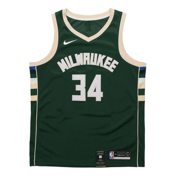 Nike NBA Sports Basketball Jersey/Vest SW Fan Edition Milwaukee Bucks Alphabet 34 Green