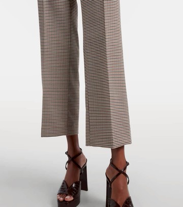 Etro Checked wool-blend cropped flared pants