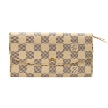 LOUIS VUITTON LV 路易威登 Emilie 扣式長夾 白棋盤格帆布 N63021 【二手名牌BRAND OFF】