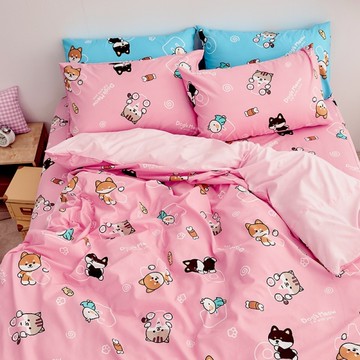 被套 / 雙人【逗柴貓粉】磨毛多工法處理 戀家小舖 卡通 台灣製