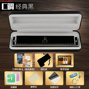【台灣現貨 6折下殺】口琴 樂器 復音口琴正品嘉德瑞24孔C調初學者自學可刻字專業兒童入門樂器【JD06930】