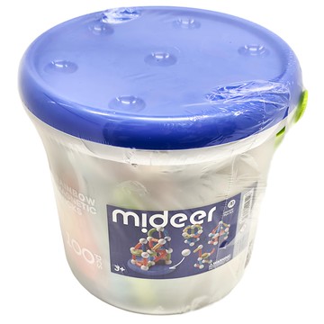 mideer 彩虹磁力棒互動繽紛桶 3歲以上 100個  彩虹色  1組