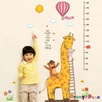 【橘果設計】長頸鹿身高尺 壁貼 牆貼 壁紙 DIY組合裝飾佈置