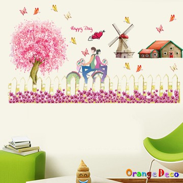 【橘果設計】風車與柵欄 壁貼 牆貼 壁紙 DIY組合裝飾佈置