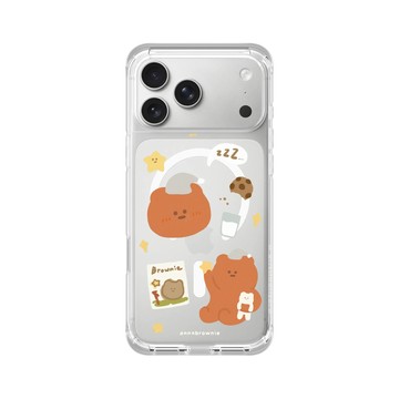 iPhone 17 Pro Max ClearX (MagSafe 兼容) 晶透白 - 布朗尼 annnbrownie - 晚安熊熊
