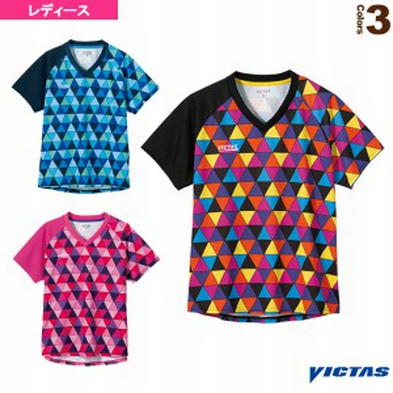 ヴィクタス 卓球 ウェア（レディース）]COLORFUL TRIANGLE LGS／カラフルトライアングル レディスゲームシャツ／レディース（612104）  | LINEショッピング