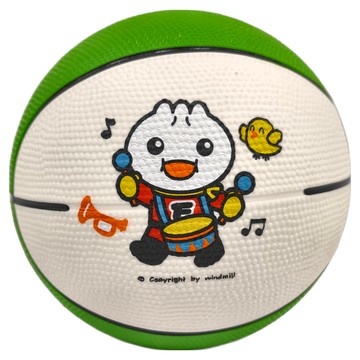 風車圖書 FOOD超人 兒童運動籃球，彈力好、耐玩、安全材質、多款樣式  白綠  1個