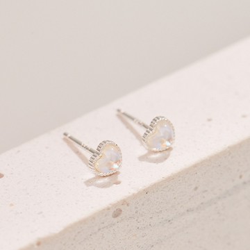 絢彩小愛心・純銀耳環