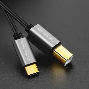 CableCreation Type-C轉Type-B轉接線 筆電印表機線 鋁製外殼 鍍金接頭 (CC0794)