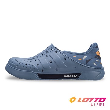 【LOTTO 義大利】男 SALINA 輕量洞洞鞋(灰藍-LT5AMS9906)