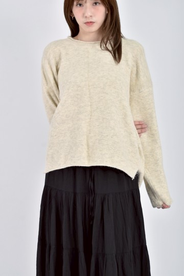 (XL) fruit basket韓牌質感針織圓領杏色長袖上衣