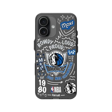 iPhone 17 Clear (相機按鈕) 酷墨灰 - NBA - 塗鴉系列-達拉斯獨行俠 Dallas Mavericks - Graffiti
