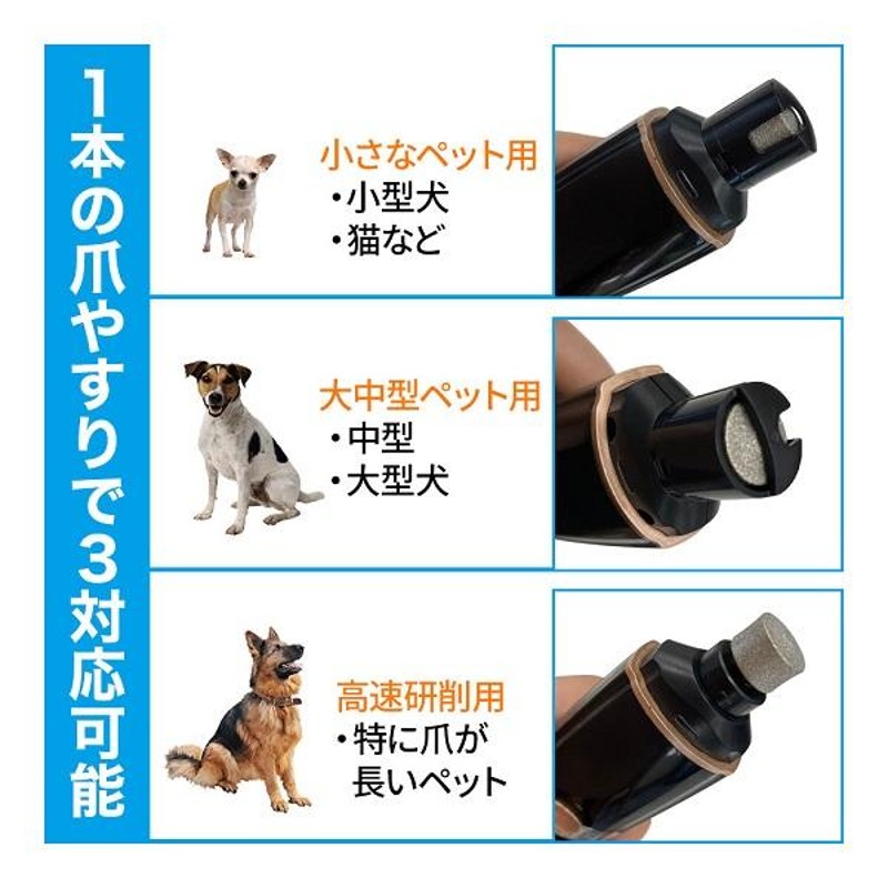 犬 爪切り 電動 ペット 爪やすり トリマー 猫 充電式 研磨 電動爪 ...