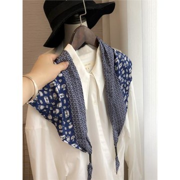 外貿時尚韓系圍巾襯衫搭肩裝飾三角巾絲巾女空調房護肩頸披肩春秋