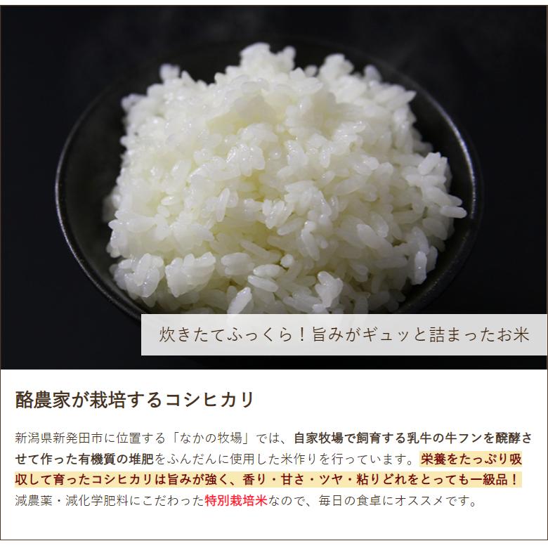 特別栽培米（減農薬・減化学肥料）新潟産コシヒカリ 精米3kg なかの牧場 のし無料 送料無料