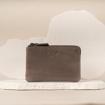 E7TH. 真皮素雅雙拉鍊質感小錢包(072693cl)