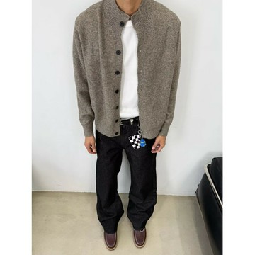 Cleanfit復古百搭松弛感翻領開衫毛衣男秋冬慵懶風軟糯針織衫外套鑫弘-衣錦男裝