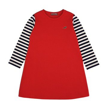 Crocodile Junior小鱷魚童裝- 條紋拼接洋裝- C66388-01 小童版