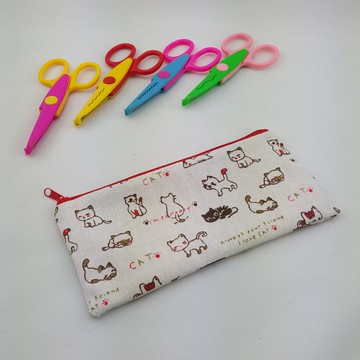 新品5折（限量前２件）　客製 筆袋　化裝袋　收納袋 可愛卡通小貓咪  雙層拉鏈小布袋