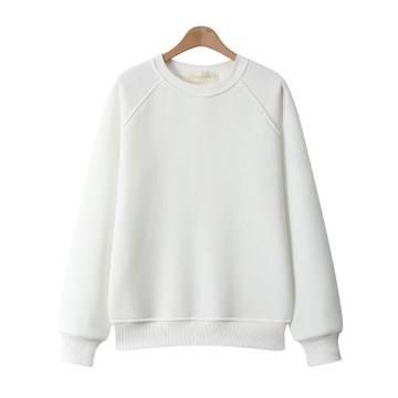 潮牌加絨圓領衛衣女2025年秋冬新款韓版加厚純色寬松時尚洋氣上衣