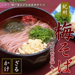 紀州南高梅肉入 紀州 梅そば 300g（3人前）★2箱ご購入でめんつゆ6食分プレゼント！（1箱におまとめでお届け）ネコポス