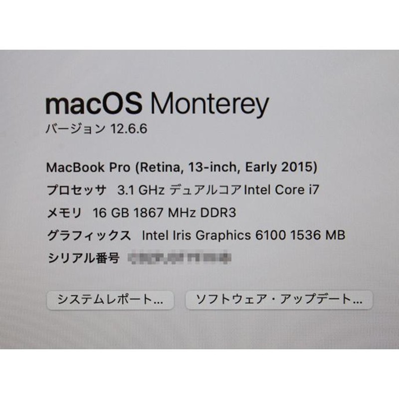 Apple Macbook Pro アップル 13-inch,Early 2015 MF843J/A WPS Office ...