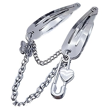 CHIC CHIC日本造型壓夾-橢圓銀 SY14081 時尚髮飾  1入