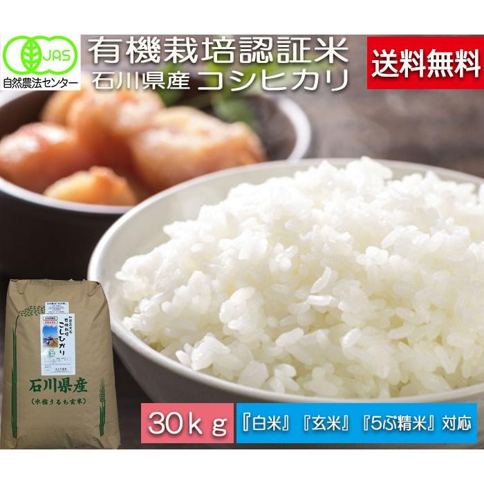 令和5年産 新米 無農薬 有機米 こしひかり 白米 30kg 水の精 自然農法 JAS認証