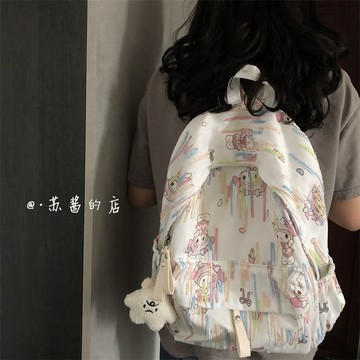✨壹灣出貨✨可愛少女軟妹卡通印花KT貓書包女中學生高顔值百搭通懃森係雙肩包 APAN