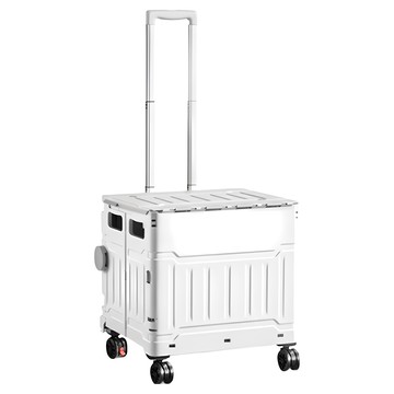 ESENSE 逸盛 4輪摺疊購物車 四輪360度轉動 雙後輪增加煞車壓扣  前衛版 白色  1個