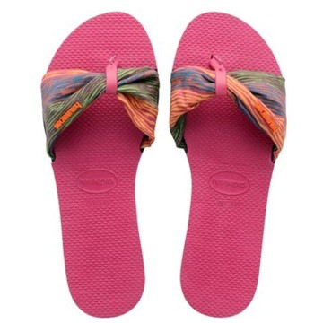 havaianas 哈瓦士 巴西人字拖 女款 You St Tropez flats 桃紅底線條紋帶 涼鞋 拖鞋 夾腳拖 海灘鞋＊夏日微風＊