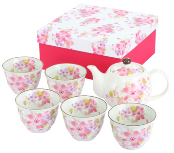 【領券滿額折100】 日本製 和藍 美濃燒 華甘露五入茶具組