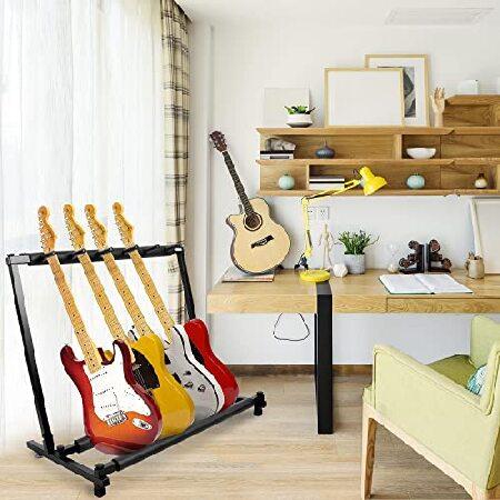 Kuyal Holder Guitar Stand,Multi-Guitar Display Rack Folding Stand Band Stage Bass Acoustic Guitar, Black