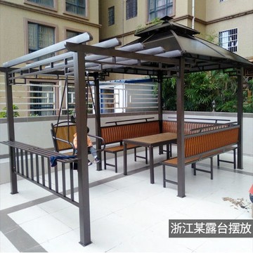 免運 快速出貨多功能休閒帳篷戶外帳篷秋千涼棚休閑花園別墅家用遮陽葡萄架組合庭院鐵藝亭子