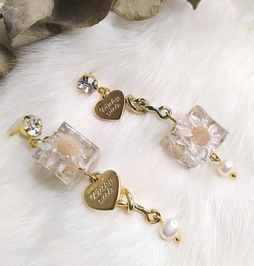 浮容手作房HIBISCUS#晨曦#/耳環/乾燥花