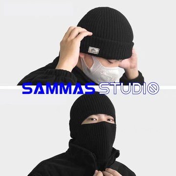 SAMMAS一帽兩種戴法/毛帽/歹徒面罩/街頭/嘻哈/現貨/冬季/巴拉克拉法帽/騎行面罩/帽子/日系帽子