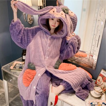 睡衣女冬款冬季2026年新款睡袍珊瑚絨加厚加絨法蘭絨網紅家居服冬