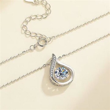 【米蘭精品】現貨+預購 頂級莫桑鑽石項鍊925純銀女項鍊鎖骨鍊項鏈情人節禮物-1克拉靈動水滴74lq21