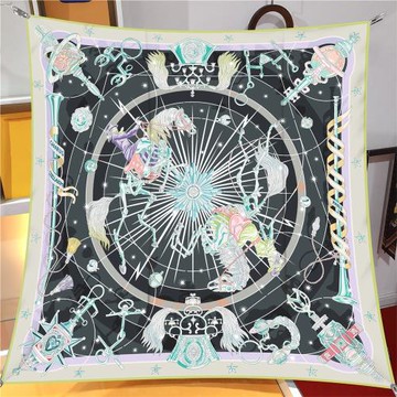 【星辰合唱曲】90x90小絲巾大方巾搭配襯衫圍脖2023新款抹胸圍巾