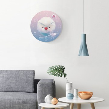 比熊刨冰藝術掛鐘與笑容狗狗票卡包超值組合 - 夏日沁涼居家時鐘