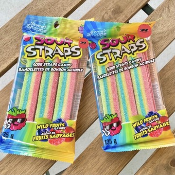 7/8抵台🔥🇨🇦加拿大Sour Straps 彩虹 酸酸軟糖條 15條裝🌈 軟糖 酸甜 135克 糖果🍬