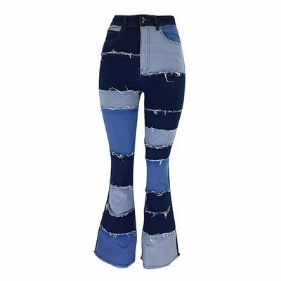 ブルーブーツカットデニムレディースパンツストレッチブーツフレアジーンズベルボトムs 通販 Lineポイント最大get Lineショッピング
