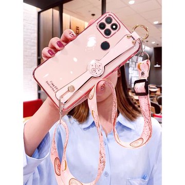 適用realmeV3手機殼realme真我V3保護5G硅膠套RMX2200腕帶斜挎掛繩opporealmev全包防摔oppo軟殼oppov3女網紅