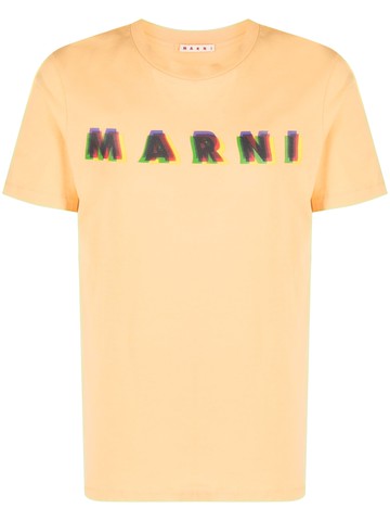 Marni - logo-print cotton T-shirt - men - Cotton - 54 - Orange