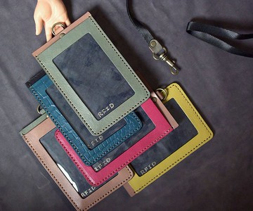 真皮輕量證件套   附頸帶