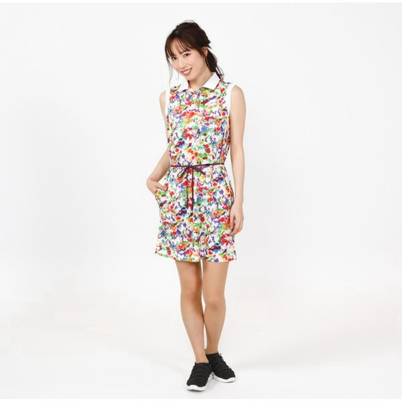 ニューバランス レディース ゴルフウェア 半袖ワンピース ペイントフラワーアートプリント ノースリーブポロワンピース New Balance 通販 Lineポイント最大0 5 Get Lineショッピング