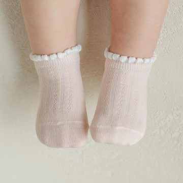 Happy Prince Rona優雅花邊輕薄透氣嬰兒童船型襪2雙組 - 0~12m(S)